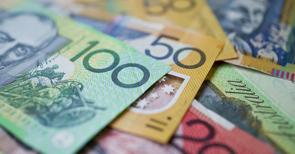 A mixture of Australian currency notes.