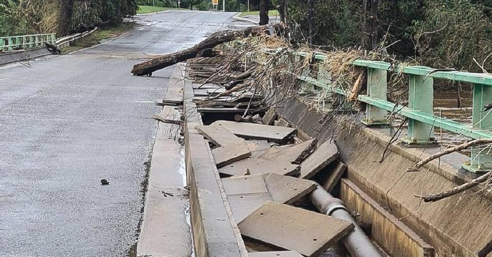 Damage to a bridge in Wollondilly Shire in 2022 floods.