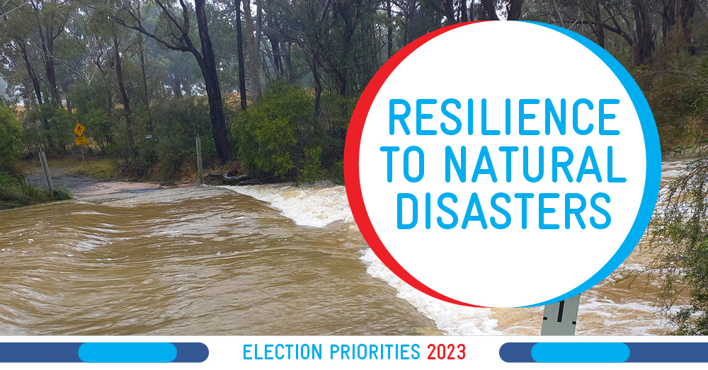 Election Priorities 2023 page banner - Resilience to natural disasters.