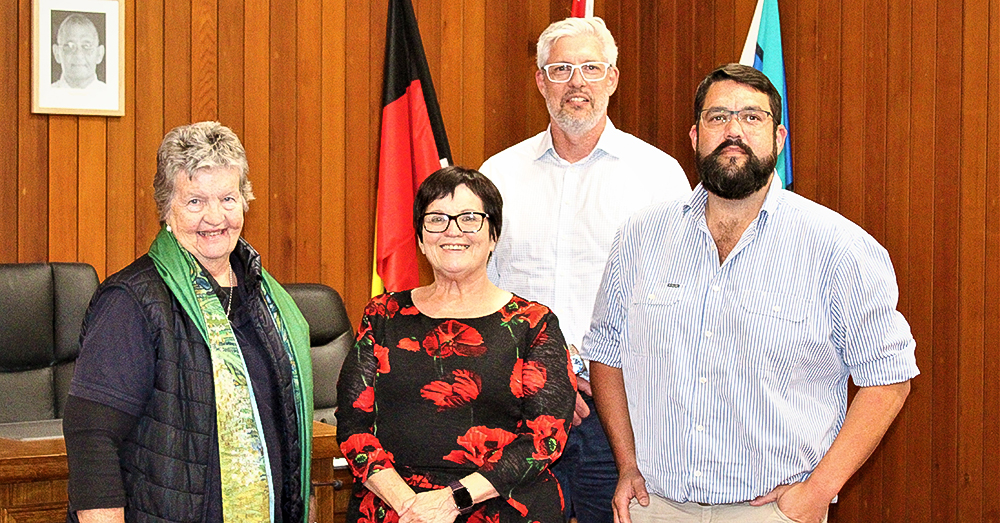 Photo: Vivian Slack-Smith, Darriea Turley, Scott Phillips and David Kirby - Brewarrina Shire Council visit.