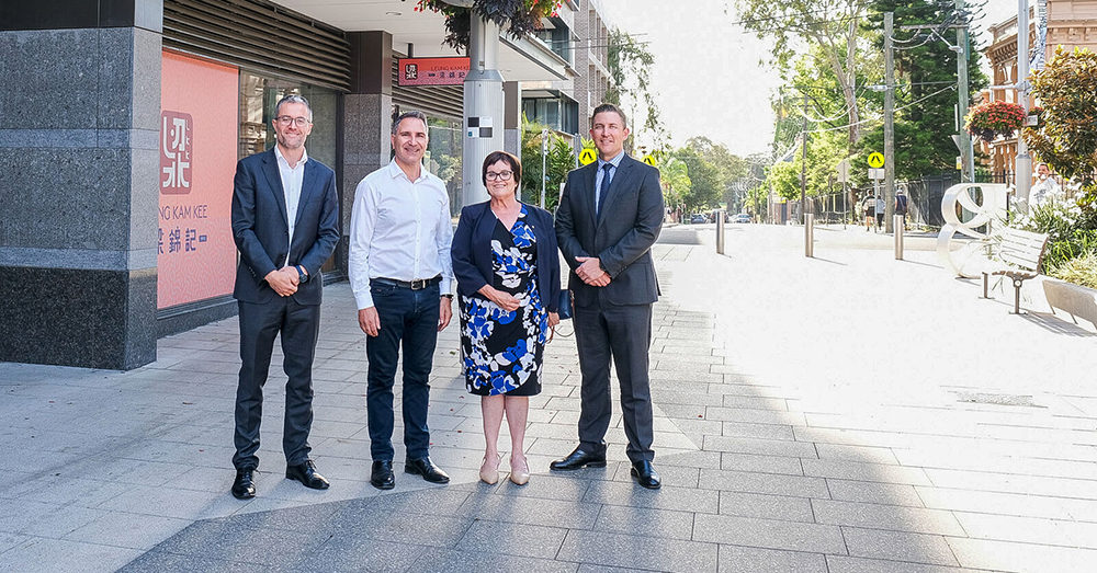 Burwood Council General Manager Tommaso Briscese, Mayor Cr John Faker, LGNSW President Cr Darriea Turley AM, and LGNSW Chief Executive David Reynolds.