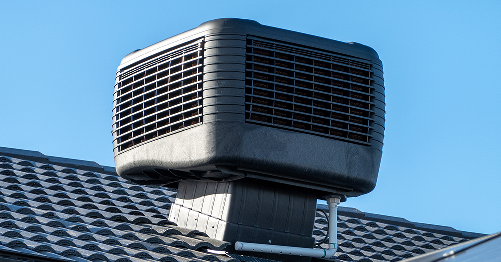 Air conditioning unit on residential house