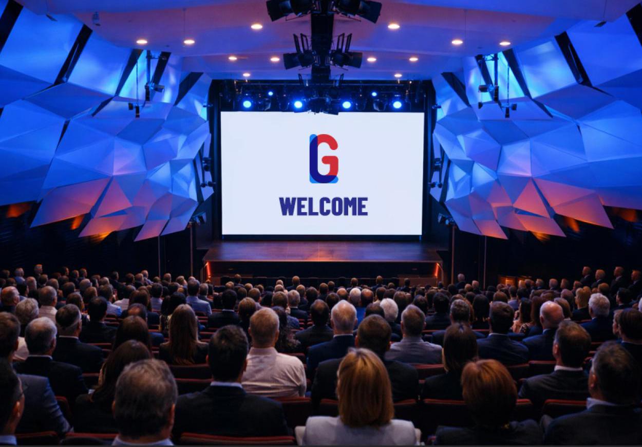 Representation of a people-filled Telstra CIC auditorium.