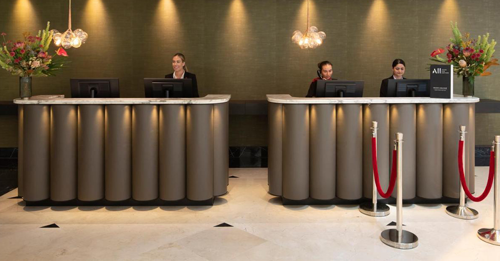 Staff at the Reservations Desk at the Swissotel Sydney.