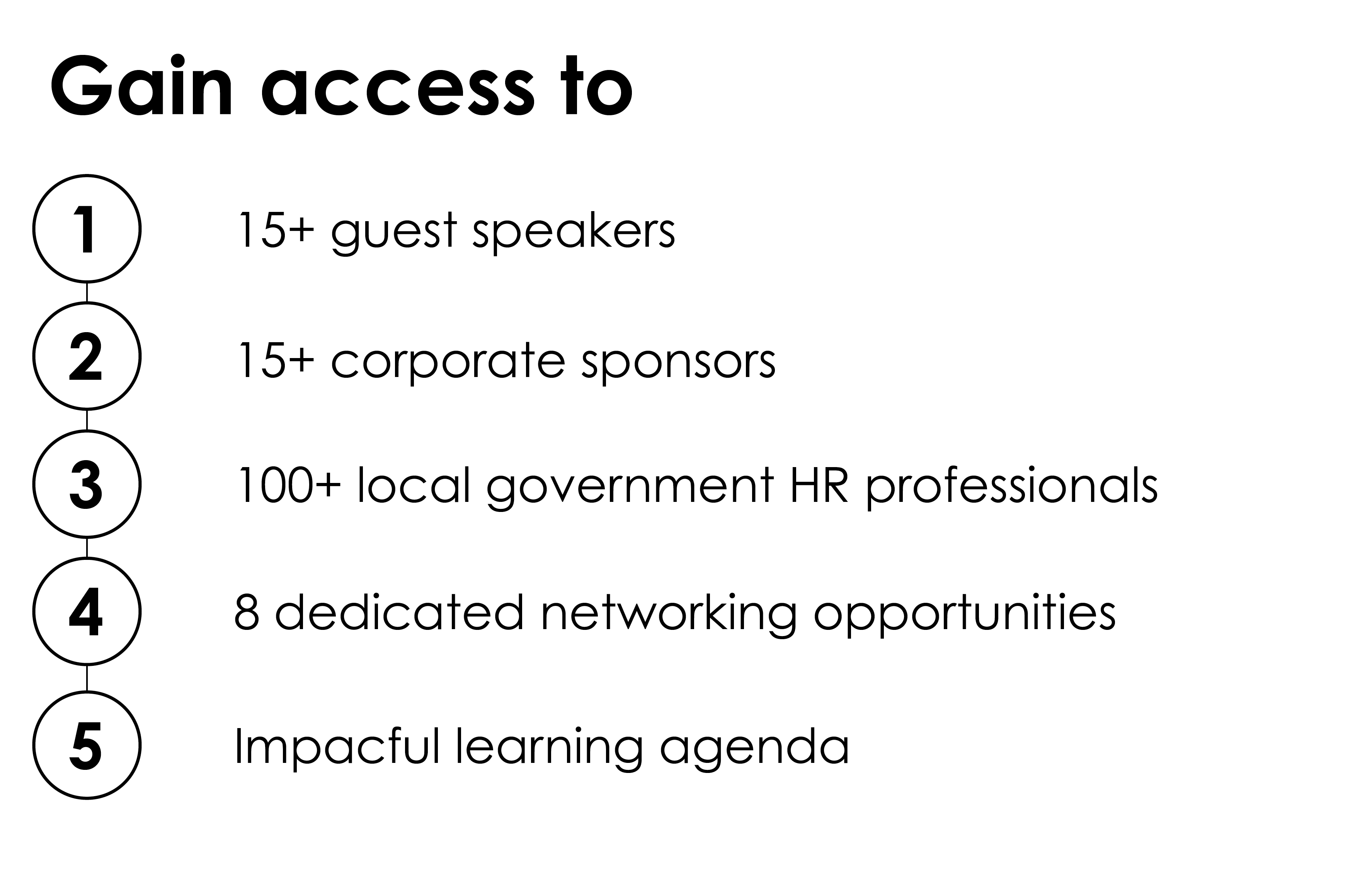 An image with five bullet points about why people should attend the event.