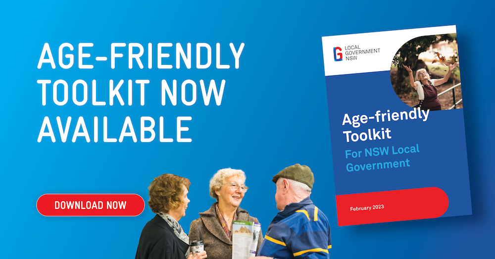 Banner descibing the age-friendly toolkit with call to action to download the toolkit.