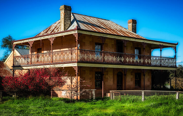 Typical ornate 1800s double-story homestead, now heritage listed. 