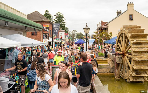 People enjoying an outdoor festival in the Hawkesbury LGA.